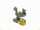Manoil 41/3 Farm Woman with Chicken and Eggs   Vintage Lead Toy Figure