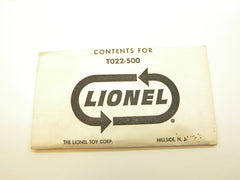 Lionel T022-500 Super O Track to 022 Switch Adapter Set