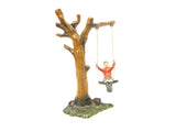 Vintage 1930's Tree with Boy on Swing  Lead Toy Figure  Made in France