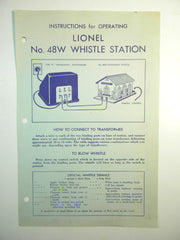 Lionel 48W Whistle Station Instructions   Original