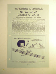 Lionel 46 and 47 Crossing Gates Instructions   Original
