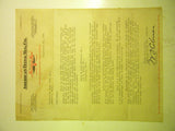 1926 American Flyer Mfg. Co Dealer Letter and Order Form