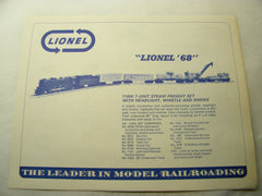1968 Lionel Dealer Advance Catalog