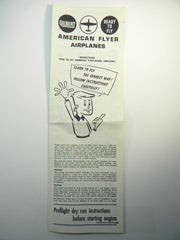 1963 American Flyer M-6070 Airplanes Instructions