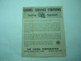 1946 Lionel Factory Approved Service Stations