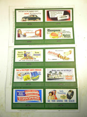 1951 Lionel Billboard Sheet  Excellent