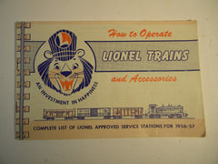 1956 Lionel How To Operate Instruction Book