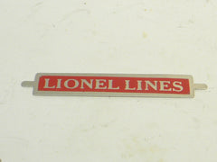 Lionel 400E Tender Lionel Lines Nameplate  Nickel