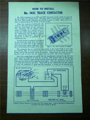 LIONEL 145C TRACK CONTACTOR INSTRUCTIONS ORIGINAL