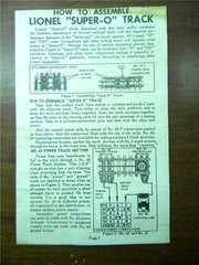 LIONEL SUPER O TRACK INSTRUCTIONS  ORIGINAL