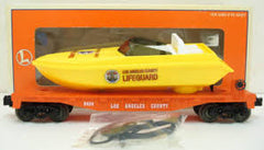 Lionel 16970 Flat Car with LA County Motorized Lifegaurd Boat