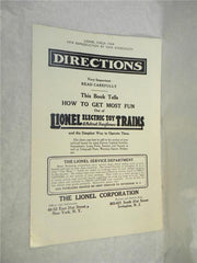 1924 Lionel Instruction Book